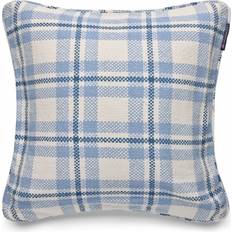 Lexington Prydnadskuddar Lexington Checked Kuddfodral 50x50 Blue/White Kuddöverdrag Blå (50x50cm)