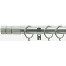 Curtains & Accessories New Edge Blinds Brushed Steel 28mm Barrel Curtain Pole 170 cm