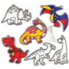 Silver DIY Baker Ross Dinosaur Suncatchers Pack of 8 Decoration Craft Kits