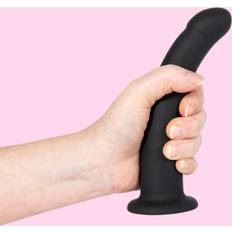 Black Silicone Semi Realistic Dildo Medium