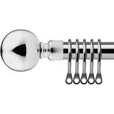 Chrome Curtain Rods New Edge Blinds 16-19mm Sphere Extendable Metal Curtain Pole Set 120 cm