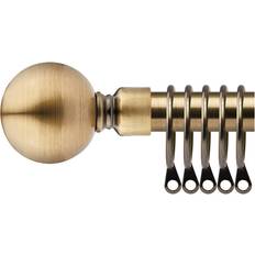 Bronze Curtain Rods Sphere Extendable Metal Curtain Pole Set 160-300 cm