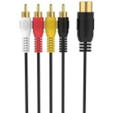 Sinox Sinox 5-Pin DIN Til 4 Phono Kabel 1m Sort