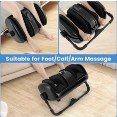 Bed Bath & Beyond Foot and Calf Massager with Heat for Blood Circulation Pain Relief 23” x 18” x 9” (L x W x H) Black (23” x 18” x 9” (L x W x H)