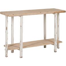 Vita Avlastningsbord BigBuy Home Vit Naturell Konsol 120 x 40 x 80 cm Avlastningsbord