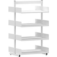 Hvid Reolsystem på tilbud Hvid Tosidig Grundsektion Kontorreol 1600 x 900 x 400 mm Reolsystem