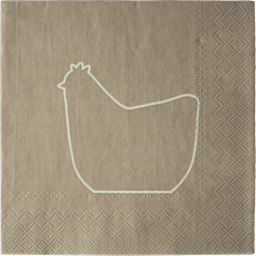 Happy Hen Papirserviet 33x33 cm Brown