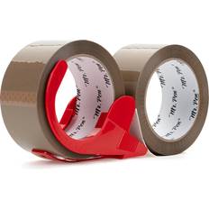 Mr. Pen Packing Tapes, 2" Wide, 60 Yard, Brown, 2 Pack with 1 Dispenser Gun, 2.6 mil, Heavy Duty Packing Tape with Dispenser, Packaging Tape, Clear Packing Tape Gun for Packing Boxes, Moving Tape