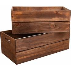 Alexandra House Living Fir Wood Brown Storage Box 2pcs