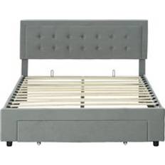Homcom Double Size Ottoman - Grey Frame Bed