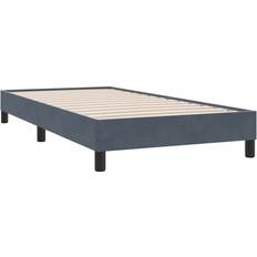 vidaXL Resårsäng Utan Madrass Mörkgrå 80x210 cm Sammet Kontinentalsäng