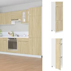 Oaks Wall Cabinets vidaXL Refrigerator Sonoma Oak 60 x 57 x 207 cm Wall Cabinet