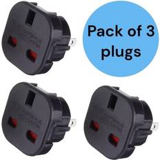 Electrical Accessories Ex-Pro Travel Mains Plug Adapter 3 Pack
