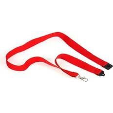 Textile Keychains Europel Textile Lanyard with Neck Strap and Metal Clip - Red