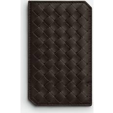 Intrecciato Piccolo Leather Vertical Card Case - Brown