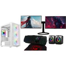 Savitar Technology Luna White Gaming PC Dual Monitor 16GB RAM 128GB +1TBGT710 2GB