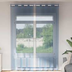 Curtains & Accessories vidaXL Voile Curtains with Grommets 2 Pcs Royal Blue