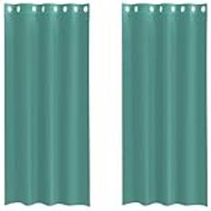 Turkosa Gardinlängder vidaXL Voile Gardiner Med Öljetter Set Of 2