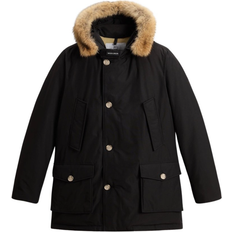 Woolrich Herren Arctic Parka aus Ramar Cloth mit abnehmbarem Pelzbesatz Schwarz Größe