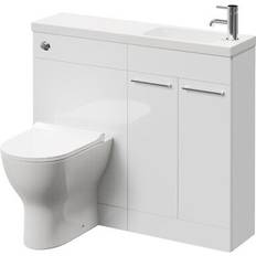 Bathroom Furniture Napoli Gloss White 1000mm Vanity Unit