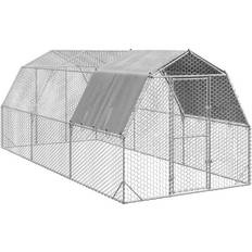Stål Hønsenet vidaXL Hønsegård Med Tag 2,5x6x2,25 m Galvaniseret Stål