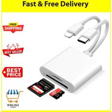 Branded Micro SD Card Reader Lightning USB-C Dual Connect