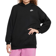 Nike Big Kid's Sportswear Club Fleece Oversized Pullover Hoodie - Black/White (FZ5579-010)