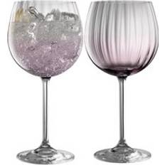 White Glasses Galway Crystal Erne' Amethyst Gin and Tonic Set of 2 Cocktail Glass 2pcs