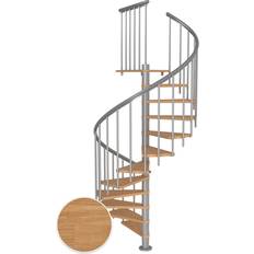 Spindeltrapper på tilbud Dolle Montreal Spiral Eg Olieret Pearl Grey CLASSIC3 12T Ø160