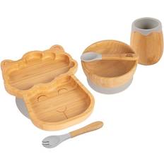 Machine Washable Baby Dinnerware Tiny Dining Bamboo Llama Baby Weaning Set 5pc