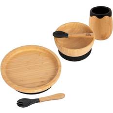 Machine Washable Baby Dinnerware Tiny Dining Bamboo Round Baby Weaning Set 5pc