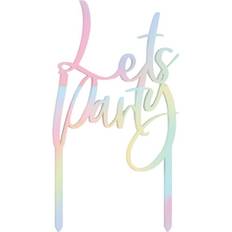 Lets Party Iridescent Acrylic Topper 18 cm x 10 cm