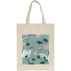 VAPOKF Tote Bag - Japanese Cranes and Lotus