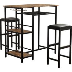 VCM Metall Trämaterial Set Med 3 Barbord