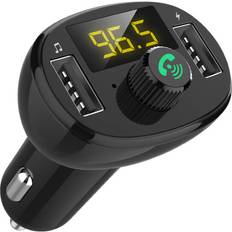 Display FM Transmitters Exlene Bluetooth Car Kit Quick Dual USB