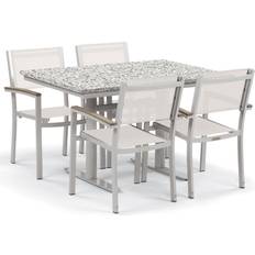 Aluminum Bistro Sets Oxford Garden Travira Aluminum Flint 5 Piece Bistro Set