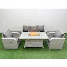 Fimous PE Rattan Garden Furniture 2 Side Outdoor Lounge Set