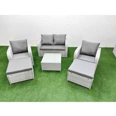 Garden & Outdoor Furniture Fimous Light Grey PE Wicker Rattan Garden Furniture Outdoor Lounge Set