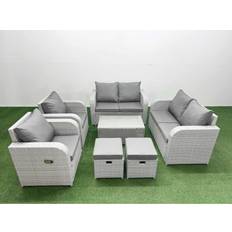 Garden & Outdoor Furniture Fimous 8 Seater Reclining Chair Outdoor Lounge Set