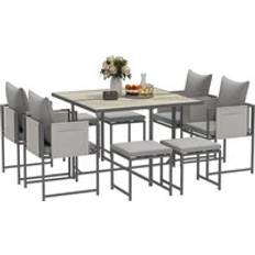OutSunny 8 Seater Garden One Size Patio Dining Set