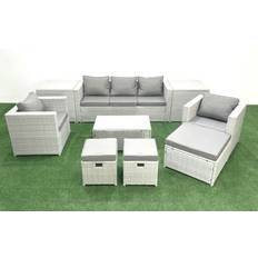 Garden & Outdoor Furniture Fimous Rattan Garden Furniture Sofa 2 Chairs Outdoor Lounge Set