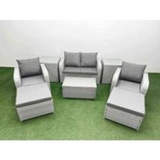 Garden & Outdoor Furniture Fimous Light Grey Wicker Rattan Garden Furniture Outdoor Lounge Set