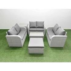 Garden & Outdoor Furniture Fimous 7 Seater PE Wicker Rattan Sofa Outdoor Lounge Set