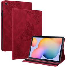 MTP Products Samsung Galaxy Tab S6 Lite 2020/2022/2024 Butterfly Series Foliofodral Röd