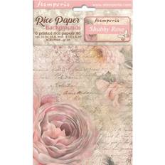 Stamperia Rice Paper Backgrounds Shabby Rose A6 28g 8 sheets