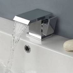 Silver Basin Taps Nes Home Chrome Contemporary Square Waterfall Mixer Tap Silver