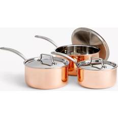 John Lewis Tri-Ply Stainless Steel Saucepan with Lids Piece Cookware Set 3 Parts