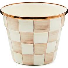 Mocha Check Small Garden Pot