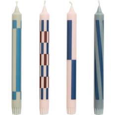 Hay Pattern Blue/Light Pink Stearinljus 24cm 4st