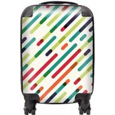 Luggage Warren Reed Coloured Diagonal Abstract Pattern Suitcase Small